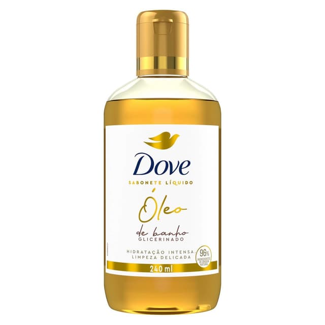 Dove Óleo de Banho Hidratação Intensa e Limpeza Delicada, Glicerinado com 96% Ingredientes de Origem Natural 240 ml