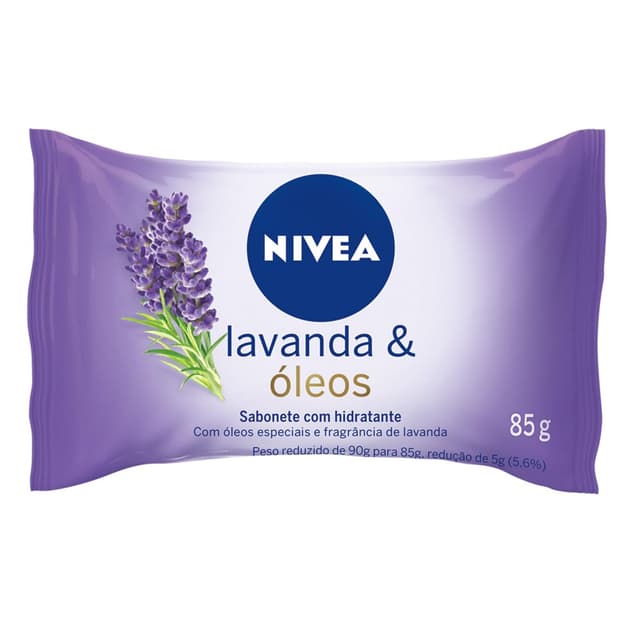 NIVEA Sabonete em Barra Lavanda & Óleos 85g, Limpeza Suave, Banho, Pele Macia e Hidratada, Óleos Especiais, Uso Diário, Todas as Peles